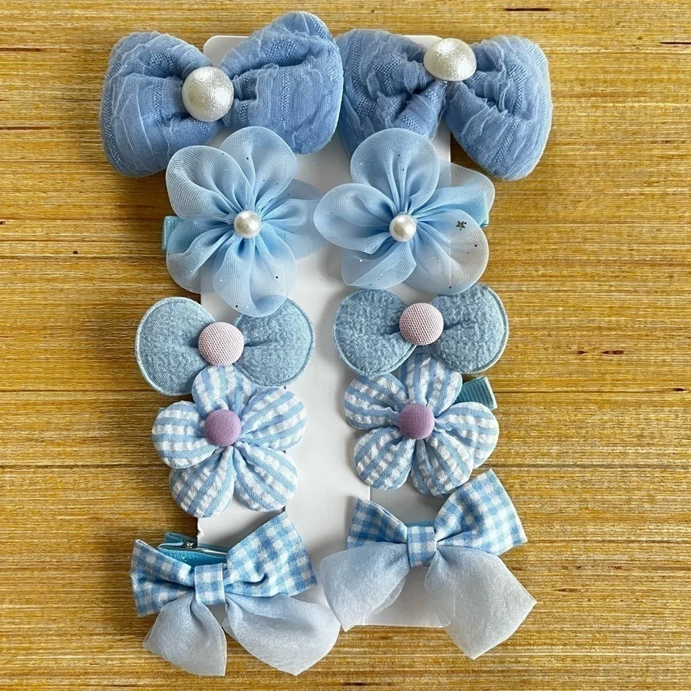 Girls ribbon hairclip set